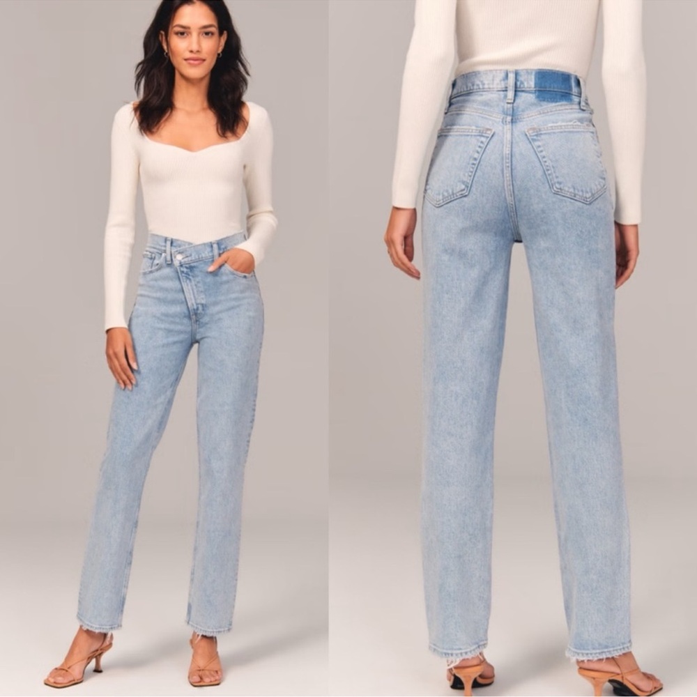 NWT Abercrombie & Fitch Ultra High Waist The 90s Straight Women's Jeans 28/6R